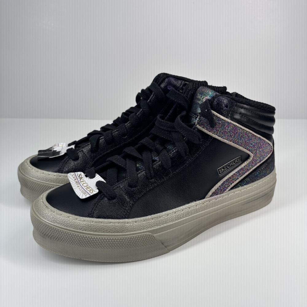 Skechers Selene Women's US 8 Black Multi High-Top Glitter Fashion Casual Sneaker